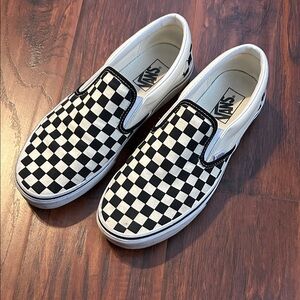 Vans Black and White Checkerboard Slip-Ons